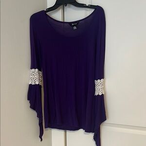 Women's Purple Top with Lace Detail